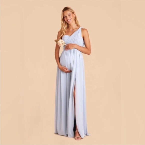 NEW Birdy Grey Grace Convertible Chiffon Bridesmaid Dress Ice Blue Size Medium - Picture 14 of 16